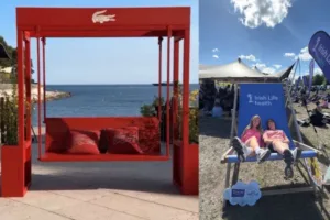 Branded Bench/ Giant Deck Chair. 10 Unique photo activation ideas - how to get your brand into a social media photo dump